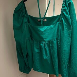 Ciao Lucia Teal Blouse